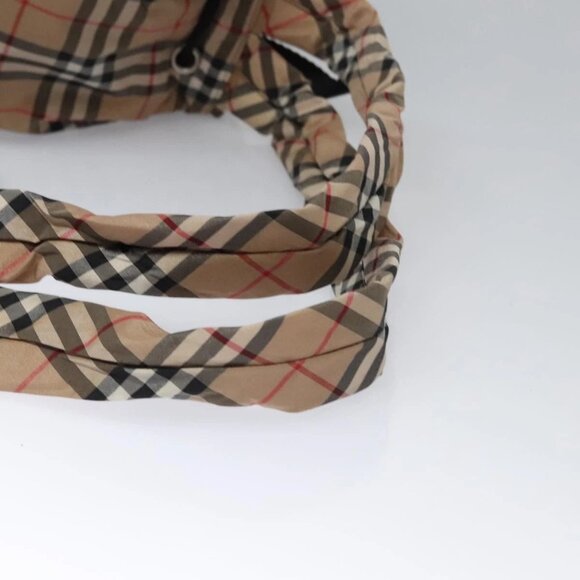 BURBERRY Nova Check Blue Label Backpack Nylon Beige Silver Auth am7971 - Picture 7 of 16